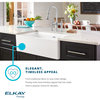 Elkay Fireclay 33" Farmhouse Workstation Sink with Aqua Divide, White