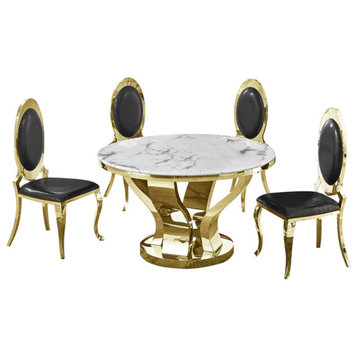 Chesterhill Round Dining Table Gold