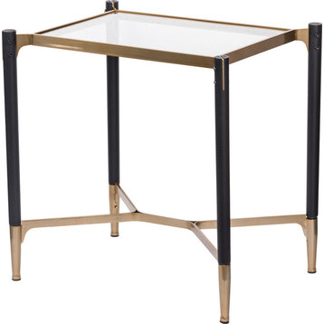 23" Black & Gold Park View Rectangle Table
