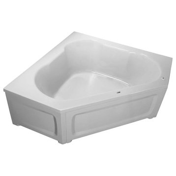 PROFLO PFS6060SK 60" x 60" Corner Soaking Bath Tub - White