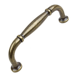GlideRite Hardware - 3" CC Classic Fluted Cabinet Pull, Antique Brass - Cabinet And Drawer Handle Pulls