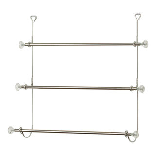 iDesign Twillo Metal Wire Corner Standing Shower Caddy 3-Tier Bath