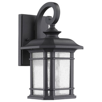 CHLOE Franklin Transitional 1 Light Black Outdoor Wall Sconce 13" Height