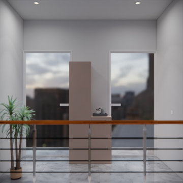 Modern Utility Area with Marble Floor