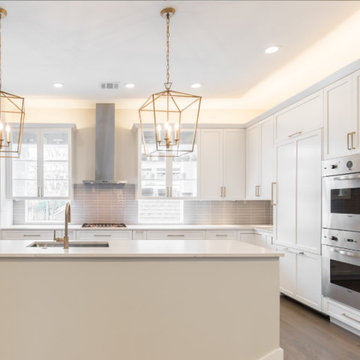 White Kitchen Cabinetry with Panel-Ready-Refrigerator