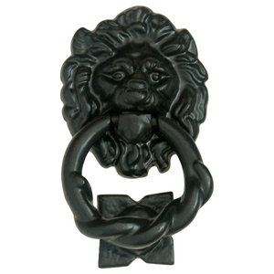 Large Chrome Cast Brass Lion Head Door Knocker 6 1 4 Inch X