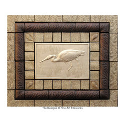 Heron, Fine Art Tileworks handmade tile - Tile
