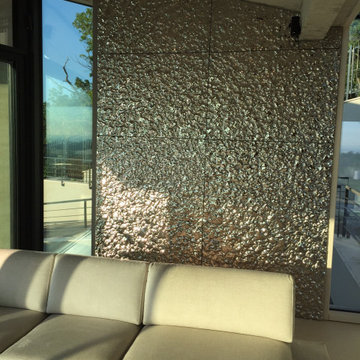 Rippled Accent Wall for Private Mansion Living Room