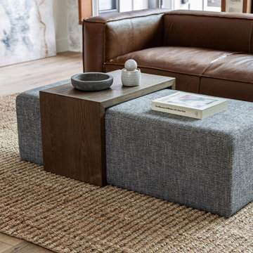 Forest Coffee Ottoman - Pepper and Dark Oak