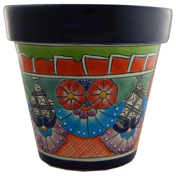 Mexican Ceramic Flower Pot Planter Folk Art Pottery Handmade Talavera 13
