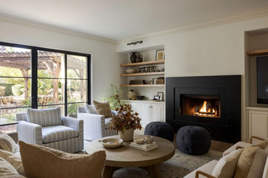 Inspiration for a transitional family room remodel in Sacramento