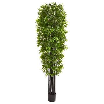 7' Bamboo Artificial Tree With Black Trunks UV Resistant, Indoor/Outdoor