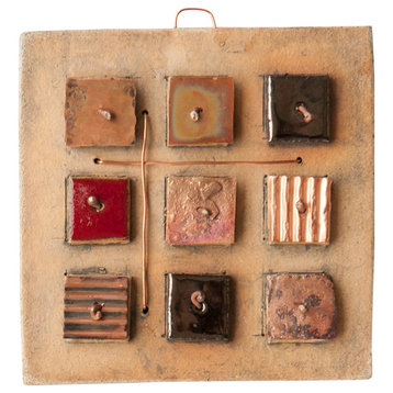 Maria Handmade Clay And Copper Decorative Tile, 4"