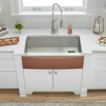 Crosstown Farmhouse Sink with Interchangeable Apron in Sunset
