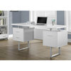 Modern Desk, Floating Worktop With 2 Storage Drawer & Filing Drawer, White