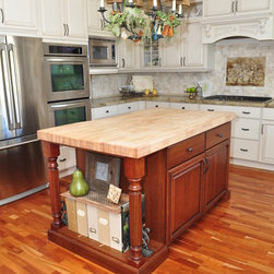 Omega/Dynasty, Denison, Maple, Oyster, Cognac - Kitchen Islands And Kitchen Carts