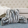 Multi Jacquard Faux Fur Bed Rest NEED ASSEMBLY, 20" x 18" x 17", Gray