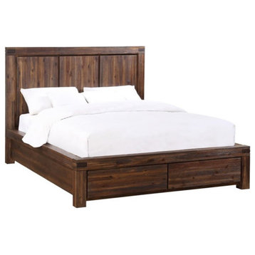Modus Meadow Full Solid Wood Storage Bed in Brick Brown
