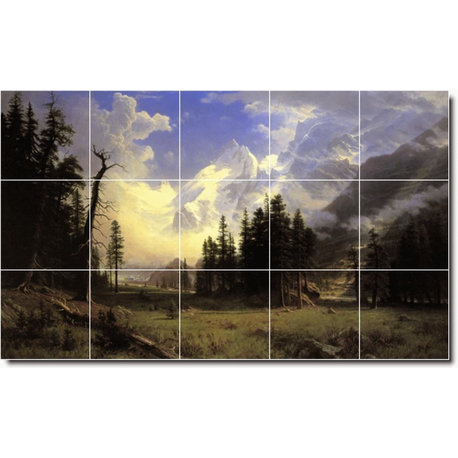 Albert Bierstadt Landscapes Painting Ceramic Tile Mural #97, 60"x36"