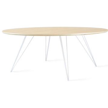 Williams Round Coffee Table - White, Large, Maple
