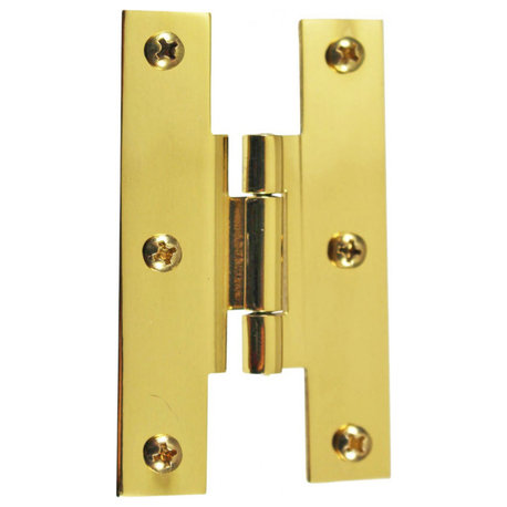 1/4" Offset Solid Brass Cabinet H Hinge 3" x 1.75" Exclusive Offset