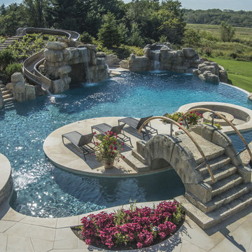 Pool Island Seating Area & Fire Pit