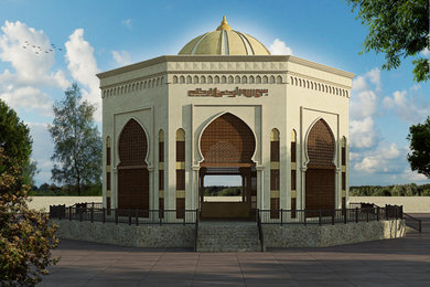 Arts and crafts home design photo in Other