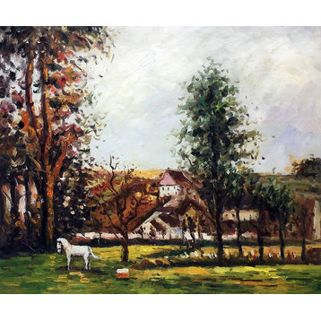Landscape with a White Horse in a Meadow