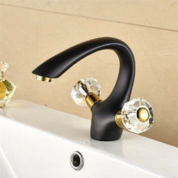 Reno Oil Rubbed Bronze Dual Handles One Hole Basin Mixer Faucet - Bathroom Sink Faucets