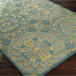 Portera Area Rug |  Teal Green - Area Rugs