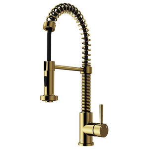 Moen Sip Modern Brushed Gold One Handle Beverage Faucet Transitional Kitchen Faucets By The Stock Market Houzz