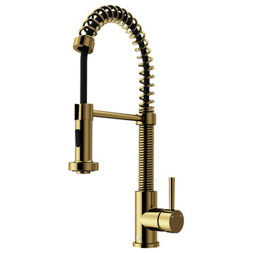 VIGO Edison Pull-Down Kitchen Faucet, Matte Brushed Gold