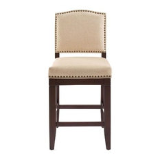 Crosley - Bryson Counter Stool, Mahogany/Oatmeal - Bar Stools and Counter Stools