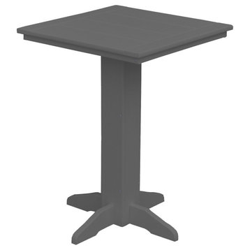 Poly Lumber Bistro Table, Dark Grey, Square