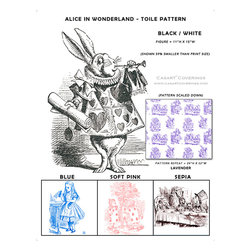 Alice in Wonderland Toile Casart wallcovering illustrated colorways - Wallpaper