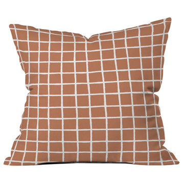 Deny Designs Avenie Grid Pattern Desert Outdoor Throw Pillow, 26"