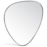Meridian Furniture - Finch Glass Mirror With Iron Frame, Matte Black, 36" H - Count on this Finch black mirror to reflect your good taste and remarkable style. This artfully designed mirror brings a bit of the art gallery to your home space with its unique shape and simple design. An iron metal frame with a matte black finish ensures an eye-grabbing look that instantly draws attention from the moment family and friends enters your room. Use it as a standalone focal point on a large wall or hang it above a bathroom vanity or dressing table for added oomph.