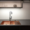42" Drop-in 60/40 2-Bowls Hammered Copper Kitchen Sink w/ Wringer, 16 Gauge