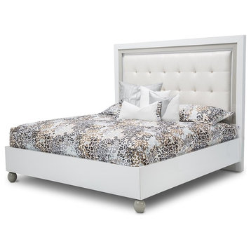 Emma Mason Signature Apache Sky King Upholstered Platform Bed in White Cloud
