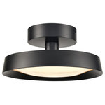 Elk Home - Nancy 11.75'' Wide LED Semi Flush Mount Matte Black - EASY INSTALLATION The subtle size of this fixture makes it a perfect accent light. With the overall dimensions of 13.75W X 13.75D X 5.5H this flush mount gives a breath of fresh air to the boring traditional flush mounts. Comes with all the hardware needed for a quick installation. It is perfect for Kitchens, Bathrooms, Closets, Pantry, Powder room, Bedroom etc. Uses (1) 22 watt Integrated LED giving off 2200 lumen 3000K and 90CRI. This fixture uses approx. 80.30 kilowatts annually and only approximately $8.03 yearly to run that is only $.67 per month !! (for each LED based on 10 hours a day usage at national average) The conservative design of the Nancy collection allows for such versatility in styling. The puck shaped metal shade holds a frosted glass diffuser, sleek lines finished in matte white compliment and finish off the look. The Nancy collection can be used in a variety of designs including Contemporary, Modern, Japandi, and more.