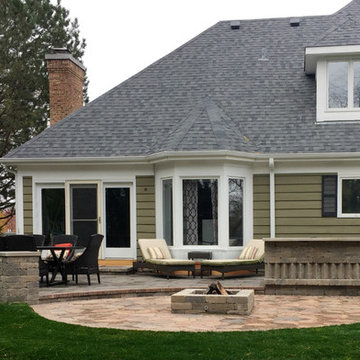 Multi-Level Patio with Outdoor Kitchen & Fire Pit in Kildeer, IL