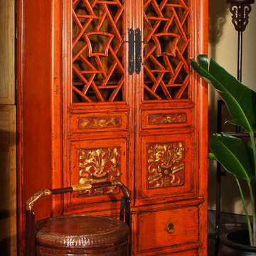 Antique Window Panel Cabinet
