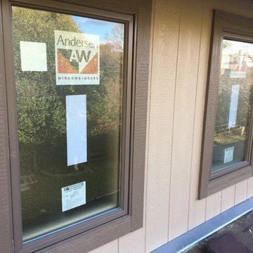 LP Smartside 4x8 sheets, Anderson 400 series Casement windows and trim