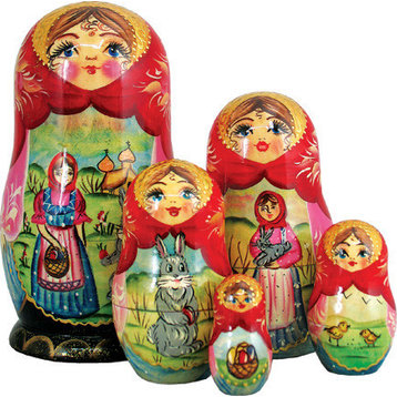 Russian 5 Piece Easter Story Nested Doll Set