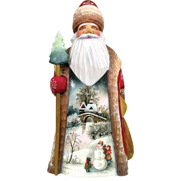 First Day Of Winter Santa, Woodcarved Figurine