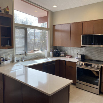 Timeless Midcentury Kitchen Remodel with Warm Cherry Cabinetry