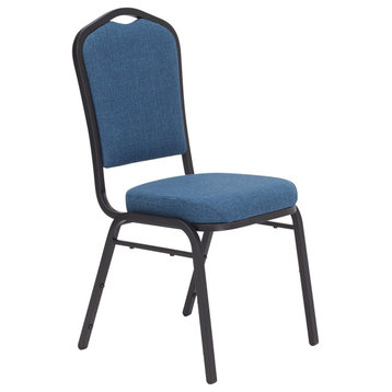NPS 9300 Fabric Stack Chair, Natural Blue Seat/Black Sandtex Frame
