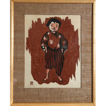 Kiyoshi Saito, Boy, Woodcut