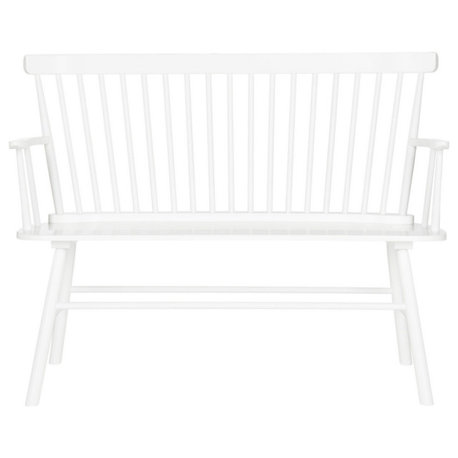 Theo Spindle Back Bench/Settee White