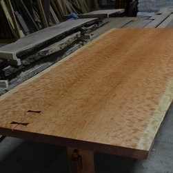 Live Edge Dining Table - Bookmatched Curly Cherry - Dining Tables